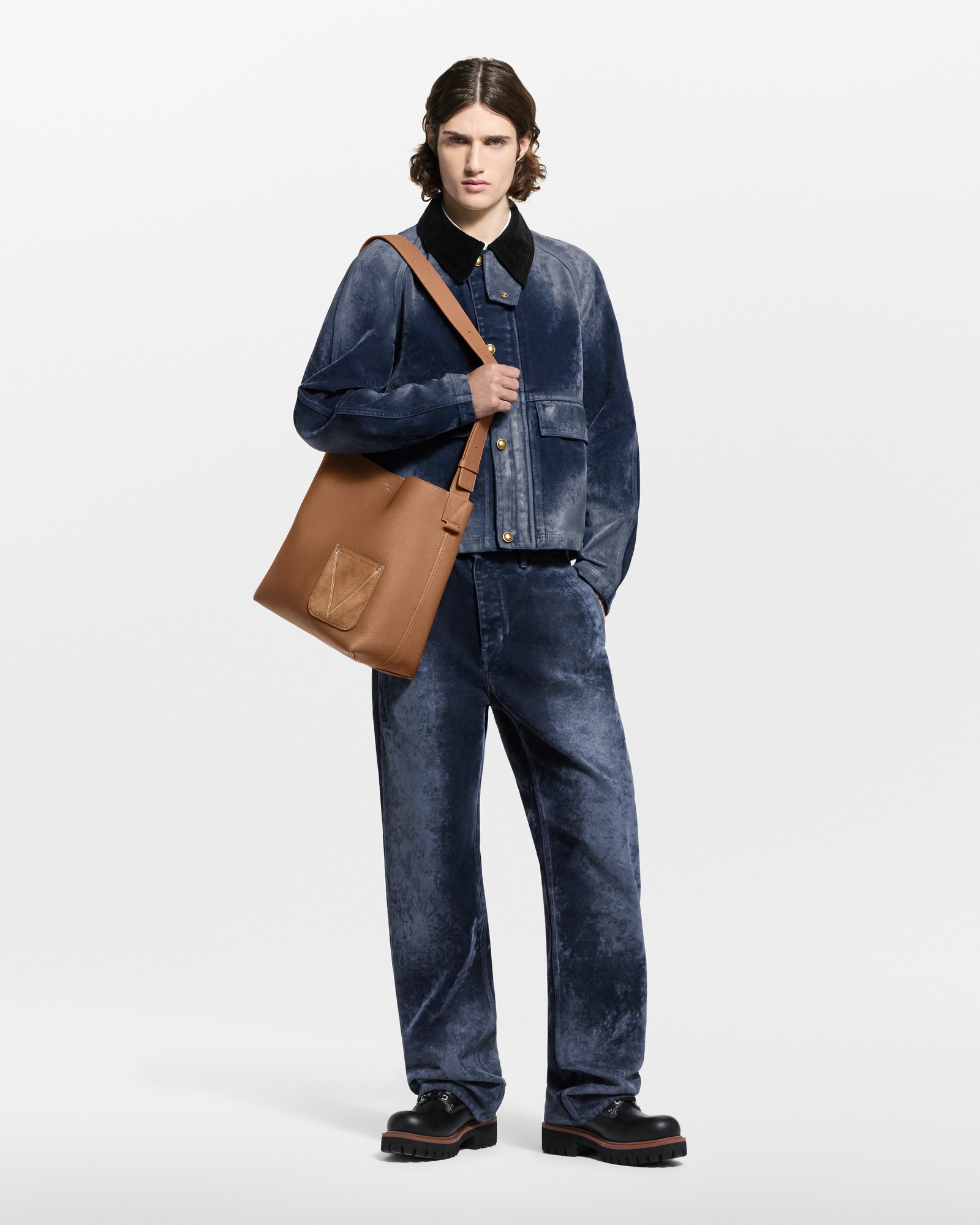 Flocked Denim Jacket With Monogram Details - Men - Ready-to-Wear